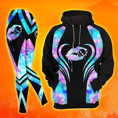Galaxy Skull Lip Sexy Combo Hoodie and Leggings - Dark and edgy matching set with skull designs for a unique and stylish look.