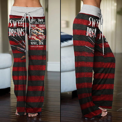 Sweet Halloween Horror Women's High-waisted Wide Leg Pants | Wonder Skull