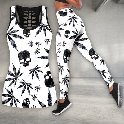 Dark Skull Mosaic Pattern Tanktop and Legging