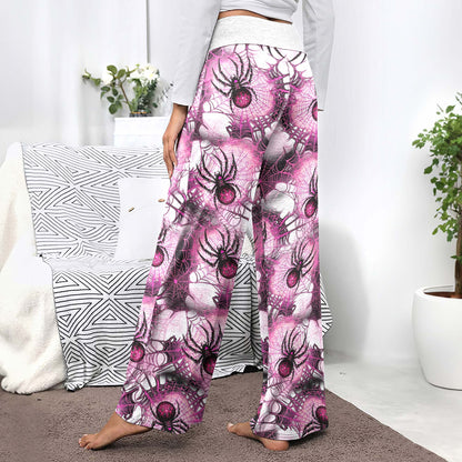 Pink Web Spiderverse Women's High-waisted Wide Leg Pants