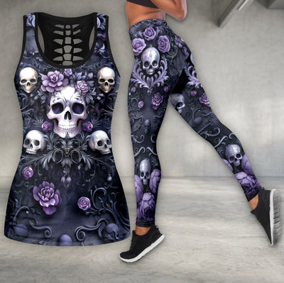 Nocturnal Skull Baroque Art Tanktop and Legging