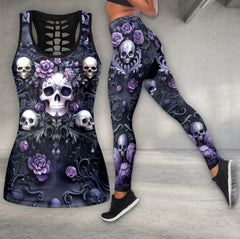 Nocturnal Skull Baroque Art Tanktop and Legging