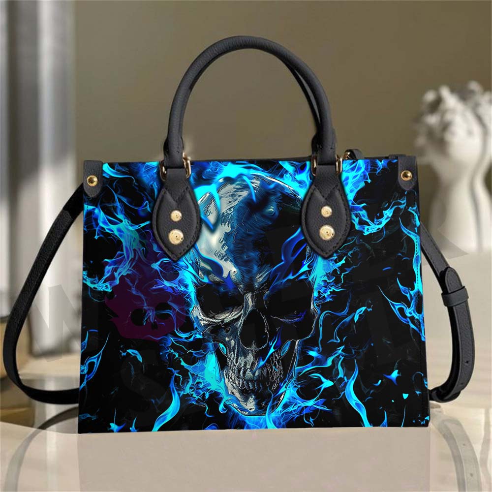 Wonder Skull structured tote bag solves the "I can't find anything in my bag" problem. The roomy interior fits your tablet, phone, wallet, water bottle, umbrella, and cosmetics — without the overstuffed look. Multiple interior pockets keep everything organized, so you're never digging around at checkout. Reinforced rivet corners and quality metal hardware ensure the bag holds up to daily use. Whether you're heading to work, running errands, or catching a flight, this tote keeps you looking put-together.