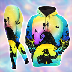 Women Hoodie and Leggings, Colorful Couple Nightmare Outwear Pants Outfit