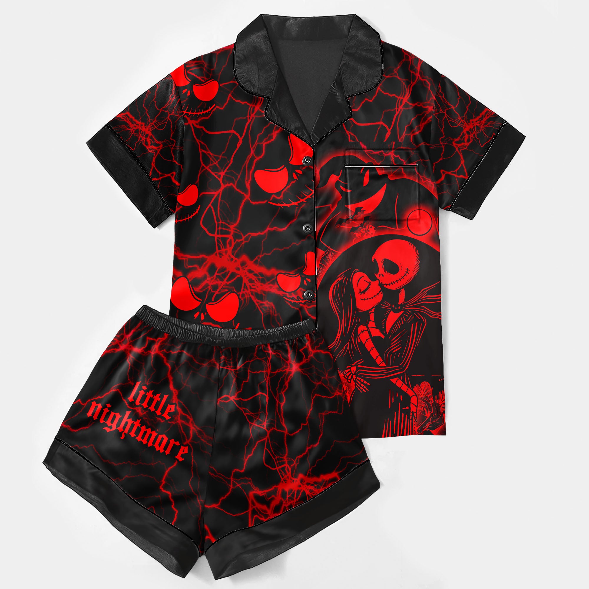 Red Thunder Art Women's Pajama Sets Top Sleeve & Short Bottom