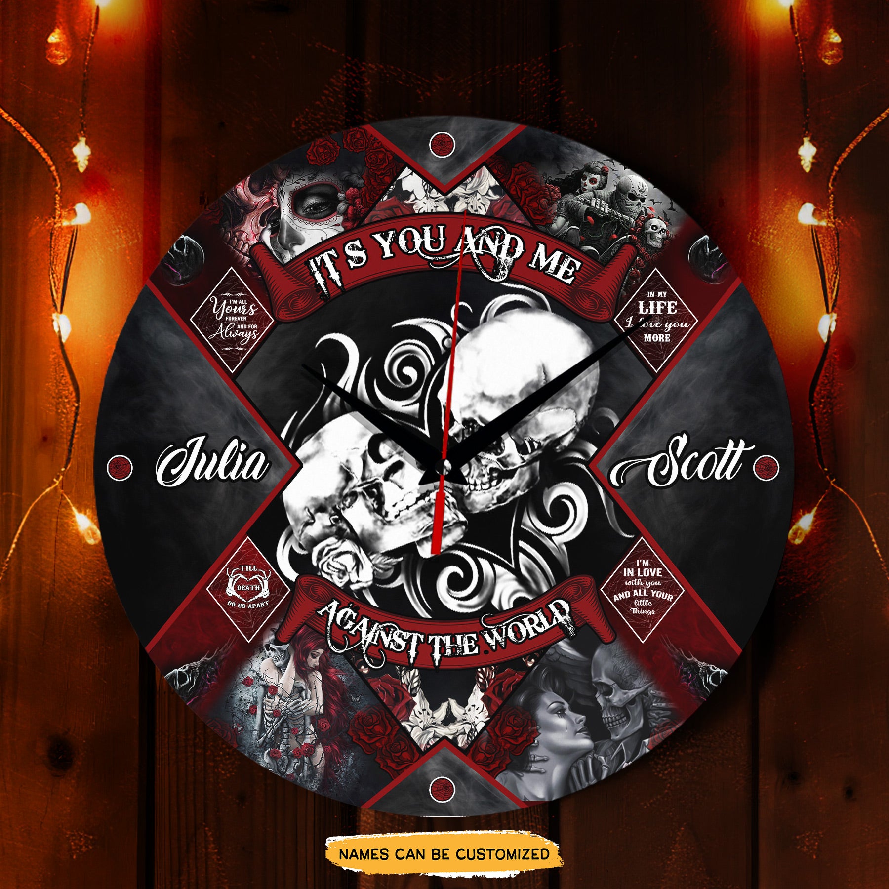 Against The World Couple engraved clock, a sentimental keepsake for your special occasion and enduring love.