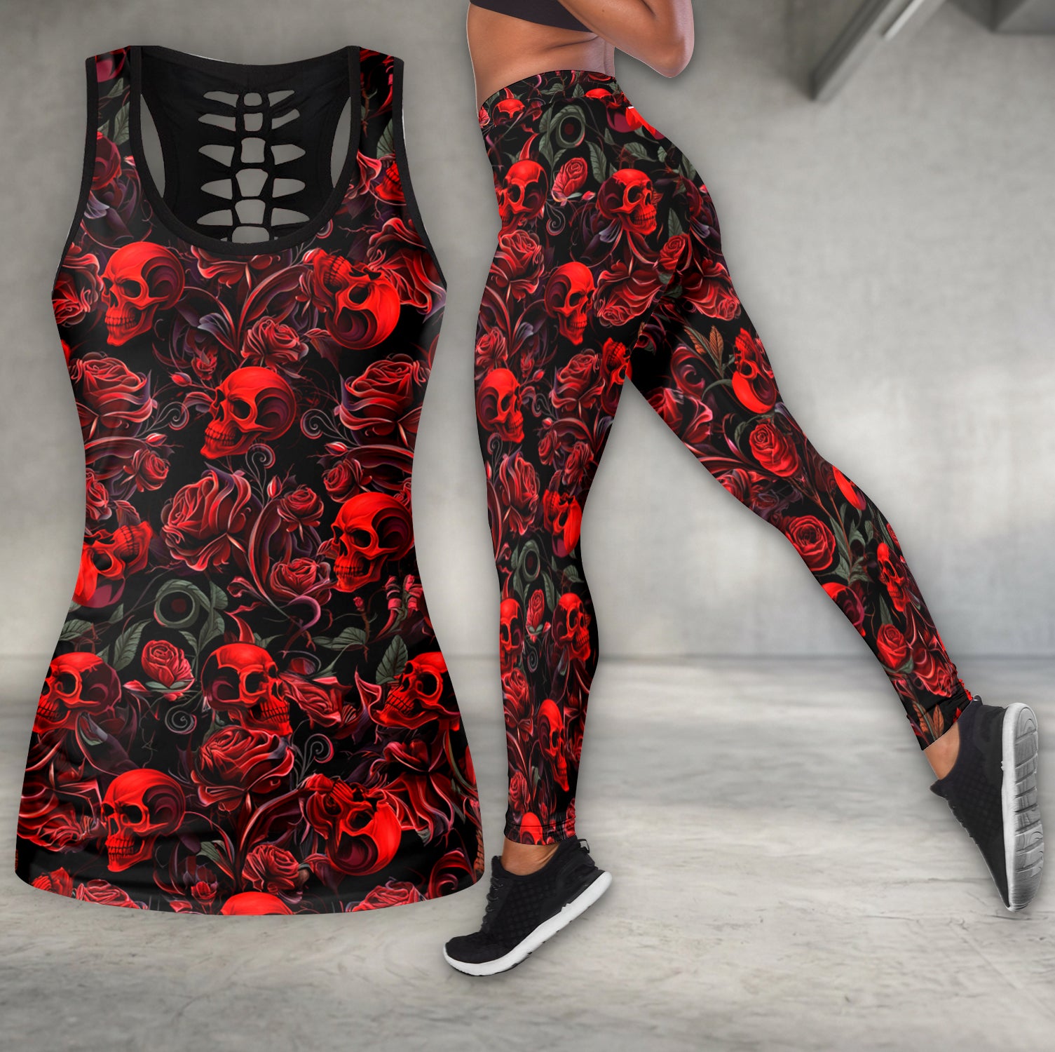 Scarlet Shadow Skulls Tanktop and Leggings