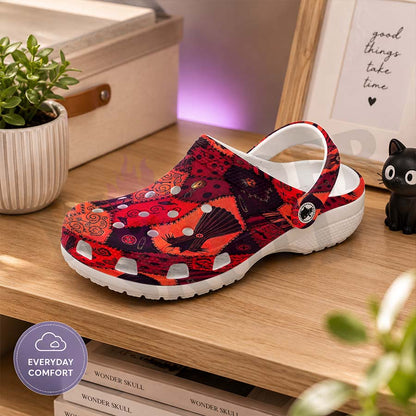 Wonder Skull Lightweight Clog Sandals are designed for all-day comfort. Featuring breathable ventilation holes, a cushioned footbed, and a pivoting heel strap, these versatile unisex clogs are perfect for use at home, outdoors, or at work — whatever your profession may be.