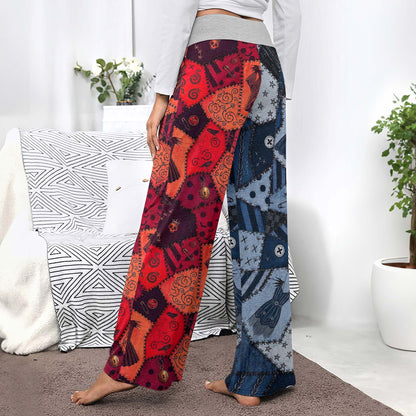 Shadow Stone Patchwork Women's High-waisted Wide Leg Pants