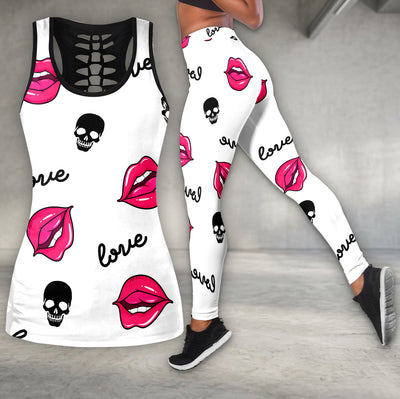 Dark Romance Lips Pattern Tanktop and Legging