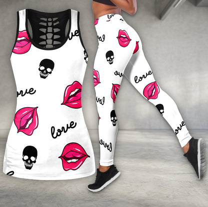 Dark Romance Lips Pattern Tanktop and Legging