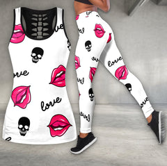 Dark Romance Lips Pattern Tanktop and Legging
