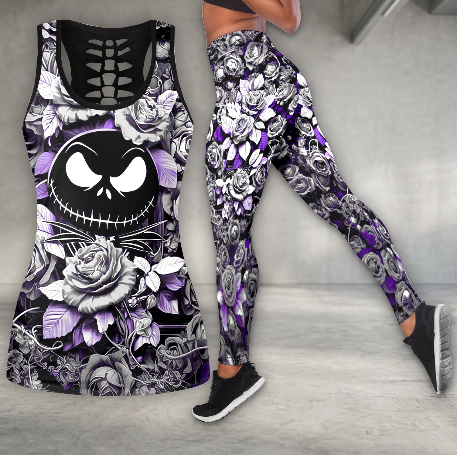 Dark Romance Skulls Art Tanktop and Leggings