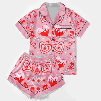 Chic and stylish women's pajama set with unique design prints and statement sleeves, Soft and luxurious fabrics make this pajama set perfect for bedtime or lounging at home.