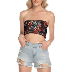 Image featuring a stylish set of women's tube top and high-waisted pants, perfect for summer outings and beachwear. The ensemble exudes a trendy and chic vibe, ideal for resort vacations, beach parties, and poolside lounging. The tube top offers a flattering silhouette, while the high-waisted pants provide comfort and style. This fashionable outfit set is a must-have for anyone looking to make a statement under the sun.