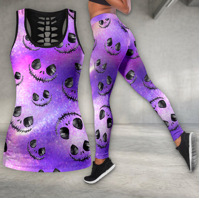 Cosmic Skull Galaxy Pattern Tanktop and Legging