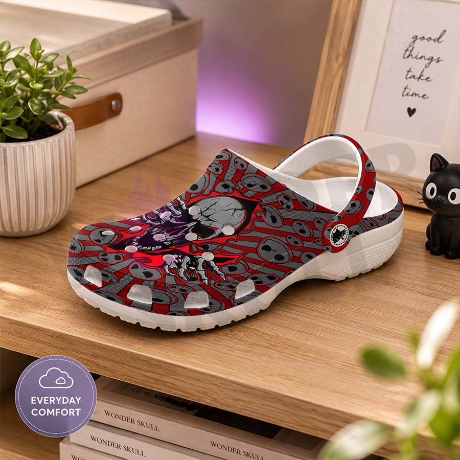 Wonder Skull Lightweight Clog Sandals are designed for all-day comfort. Featuring breathable ventilation holes, a cushioned footbed, and a pivoting heel strap, these versatile unisex clogs are perfect for use at home, outdoors, or at work — whatever your profession may be.