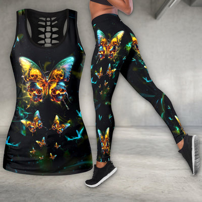 Neon Skull Flutter Art Tanktop and Legging