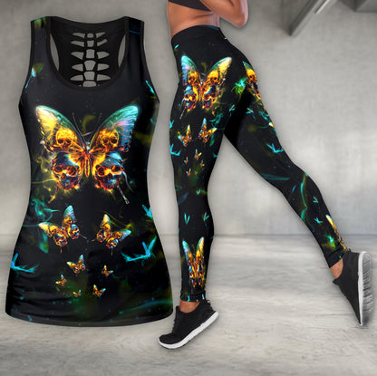 Neon Skull Flutter Art Tanktop and Legging