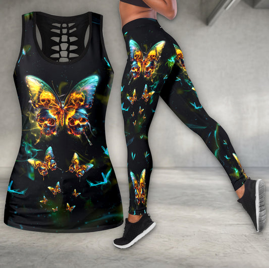 Neon Skull Flutter Art Tanktop and Legging