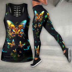 Neon Skull Flutter Art Tanktop and Legging