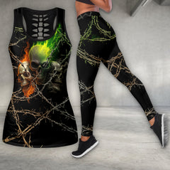 Barbed Skulls Art Tanktop and Leggings