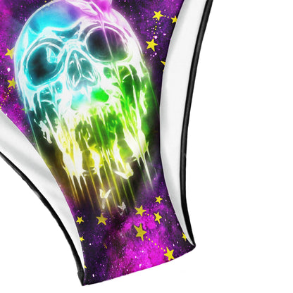Neon Skull Butterfly Micro Triangle Bikini Swimsuit - Wonder Skull