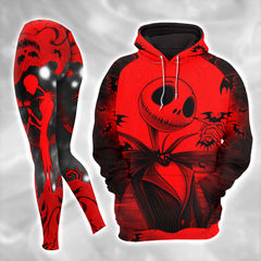 Women Hoodie and Leggings, Red Couple Nightmare Outwear Pants Outfit