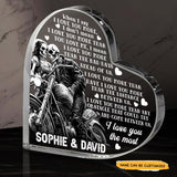 I Love You The Most - Customized Skull Couple Crystal Heart Anniversary Gifts - Wonder Skull
