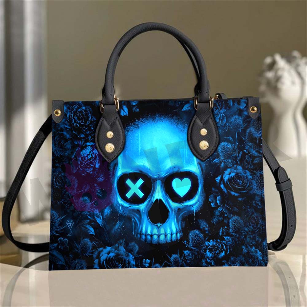 Wonder Skull structured tote bag solves the "I can't find anything in my bag" problem. The roomy interior fits your tablet, phone, wallet, water bottle, umbrella, and cosmetics — without the overstuffed look. Multiple interior pockets keep everything organized, so you're never digging around at checkout. Reinforced rivet corners and quality metal hardware ensure the bag holds up to daily use. Whether you're heading to work, running errands, or catching a flight, this tote keeps you looking put-together.