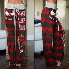 Nightmare Emo Horror Women's High-waisted Wide Leg Pants | Wonder Skull