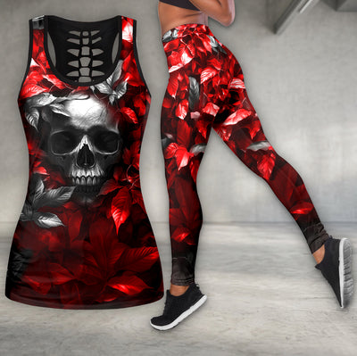Red Leaf Skull Art Tanktop and Legging