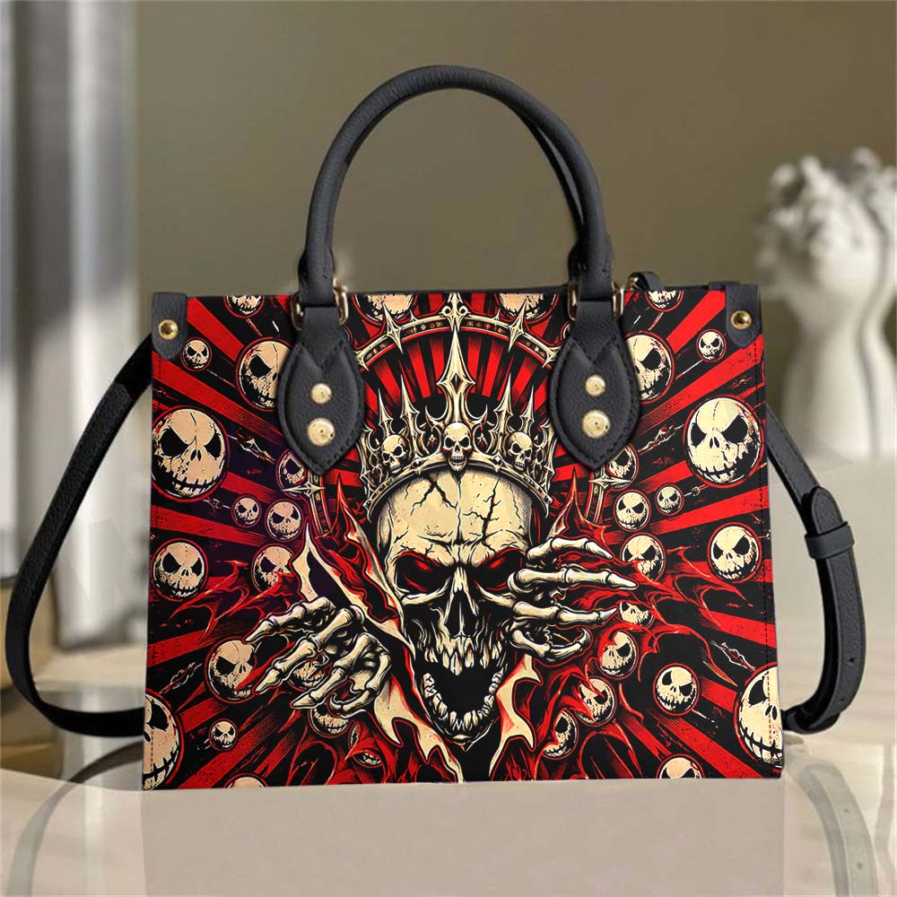 Wonder Skull structured tote bag solves the "I can't find anything in my bag" problem. The roomy interior fits your tablet, phone, wallet, water bottle, umbrella, and cosmetics — without the overstuffed look. Multiple interior pockets keep everything organized, so you're never digging around at checkout. Reinforced rivet corners and quality metal hardware ensure the bag holds up to daily use. Whether you're heading to work, running errands, or catching a flight, this tote keeps you looking put-together.