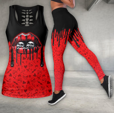Bloody Kiss Skull Art Tanktop and Legging
