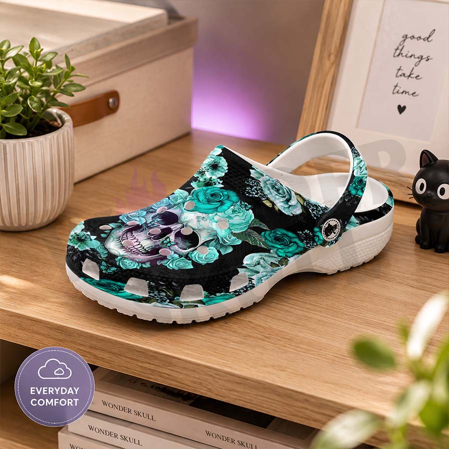 Wonder Skull Lightweight Clog Sandals are designed for all-day comfort. Featuring breathable ventilation holes, a cushioned footbed, and a pivoting heel strap, these versatile unisex clogs are perfect for use at home, outdoors, or at work — whatever your profession may be.