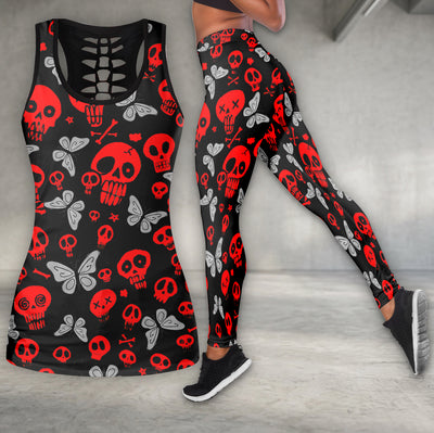 Gothic Butterfly Skull Drift Tanktop and Leggings