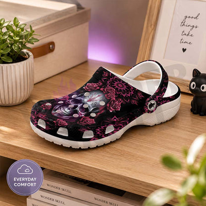 Wonder Skull Lightweight Clog Sandals are designed for all-day comfort. Featuring breathable ventilation holes, a cushioned footbed, and a pivoting heel strap, these versatile unisex clogs are perfect for use at home, outdoors, or at work — whatever your profession may be.
