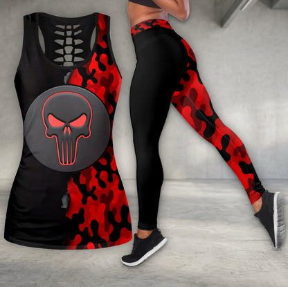 Scarlet Camo Skull Art Tanktop and Leggings