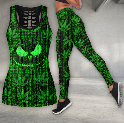 Green Glitch King Art Tanktop and Leggings