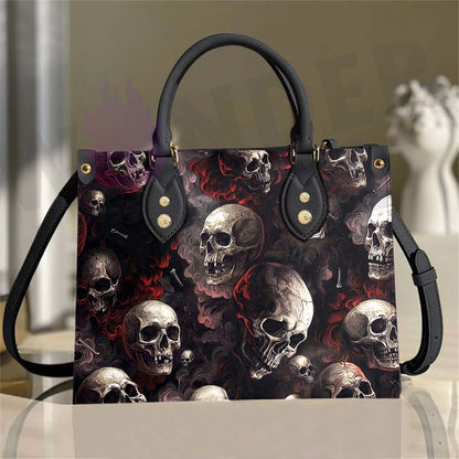 Wonder Skull structured tote bag solves the "I can't find anything in my bag" problem. The roomy interior fits your tablet, phone, wallet, water bottle, umbrella, and cosmetics — without the overstuffed look. Multiple interior pockets keep everything organized, so you're never digging around at checkout. Reinforced rivet corners and quality metal hardware ensure the bag holds up to daily use. Whether you're heading to work, running errands, or catching a flight, this tote keeps you looking put-together.