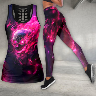 Pink Flare Skull Tanktop and Legging