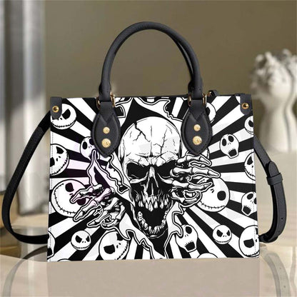 Wonder Skull structured tote bag solves the "I can't find anything in my bag" problem. The roomy interior fits your tablet, phone, wallet, water bottle, umbrella, and cosmetics — without the overstuffed look. Multiple interior pockets keep everything organized, so you're never digging around at checkout. Reinforced rivet corners and quality metal hardware ensure the bag holds up to daily use. Whether you're heading to work, running errands, or catching a flight, this tote keeps you looking put-together.