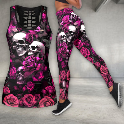 Midnight Rose Skull Cluster Tanktop and Leggings