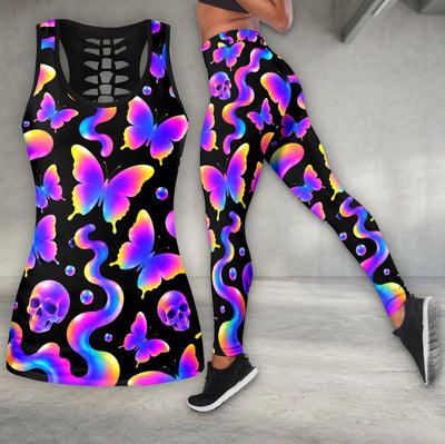 Neon Butterfly Skull Fantasy Tanktop and Legging