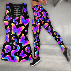 Neon Butterfly Skull Fantasy Tanktop and Legging