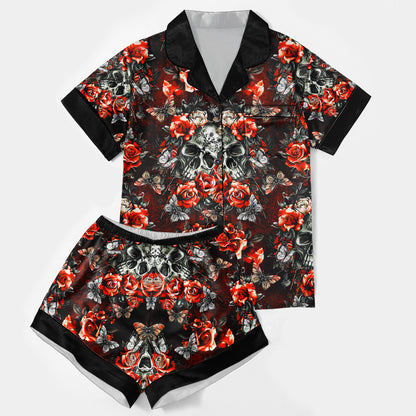Chic and stylish women's pajama set with unique design prints and statement sleeves, Soft and luxurious fabrics make this pajama set perfect for bedtime or lounging at home.