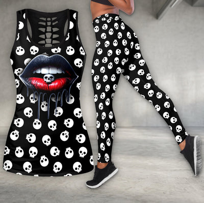 Dark Lip Skull Kiss Tanktop and Legging