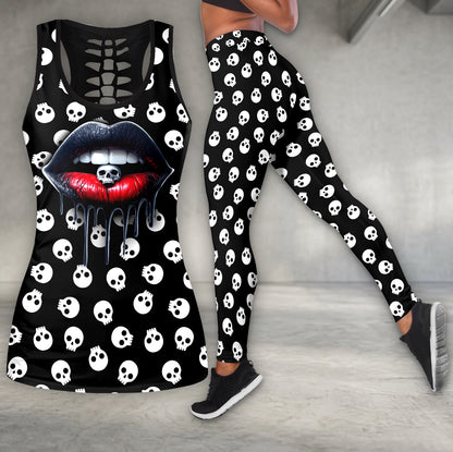 Dark Lip Skull Kiss Tanktop and Legging