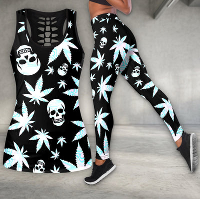 Neon Skull Illusion Art Tanktop and Legging
