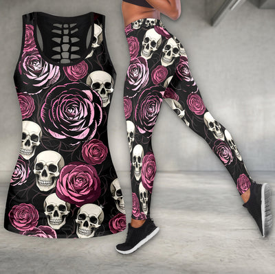 Roses Abyss Skull Pattern Tanktop and Leggings